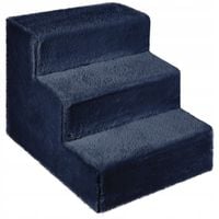 Schodki dla psa 3-stopnie tapicerowane granatowe podest dla psa do kanapy