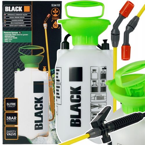 OPRYSKIWACZ CIŚNIENIOWY RĘCZNY DO ROŚLIN 5L Z REGULOWANĄ LANCĄ BLACK na Arena.pl
