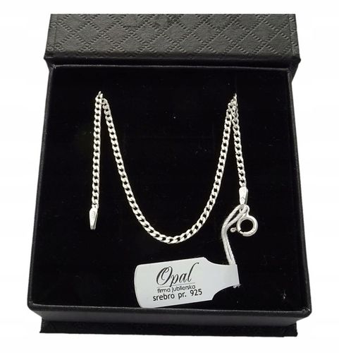 ŁAŃCUSZEK SREBRNY 925 PANCERKA 50 CM. PREZENT na Arena.pl