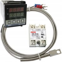STEROWNIK REGULATOR TEMPERATURY REX C100 + PRZEKAŻNIK 25A + CZUJNIK K M8