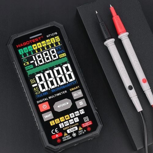 CYFROWY MULTIMETR UNIWERSALNY TRUE RMS NCV LATARKA LED + KABLE ETUI na Arena.pl