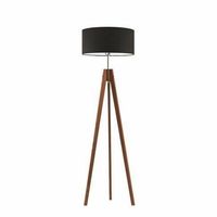Lampa podłogowa HAITI abażur brązowy stelaż mahoniowy