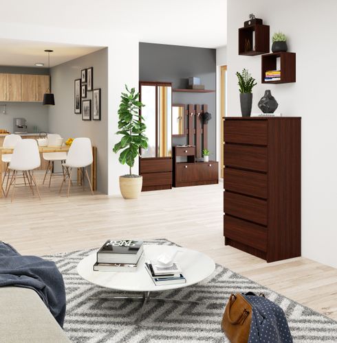 KOMODA K 60 cm 5 SZUFLAD WENGE na Arena.pl