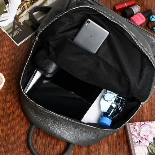 Skórzany plecak A4 duży pojemny do szkoły Włoski kremowy P16 na Arena.pl