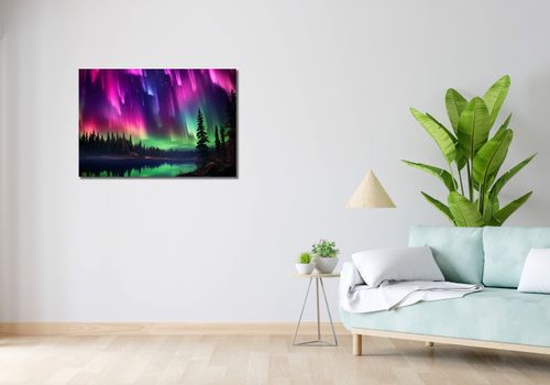 Obraz 90x60cm Zorza Nad Lasem na Arena.pl