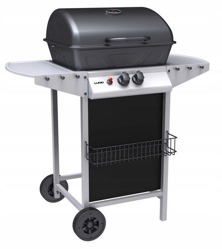 GRILL GAZOWY OGRODOWY BAVEN 2 PALNIKI, 5,5KW Z POKRYWĄ Z TERMOMETREM LUND na Arena.pl