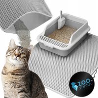 BARDZO DUŻA MATA POD KUWETE Dwuwarstwowa PODKŁADKA dla kota SZARA 75x55