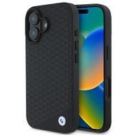 BMW BMHMP16S23RDDK iPhone 16 6.1" czarny/black hardcase Sign Leather Diamo