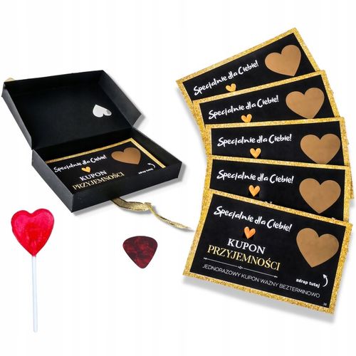 KUPONY PRZYJEMNOŚCI ZDRAPKI 12 sztuk DLA CHŁOPAKA DZIEWCZYNY WALENTYNKI na Arena.pl