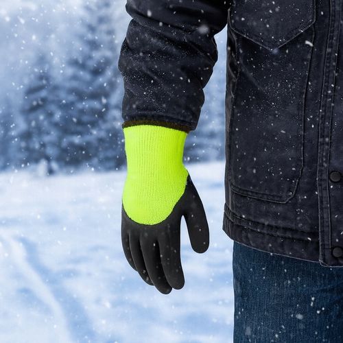 12 PAR Rękawice Robocze Ocieplane Ochronne BHP Grube Zimowe Latex Ciepłe 10 na Arena.pl