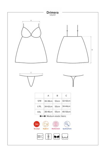 Babydoll Koszulka Stringi Komplet Obsessive S/M na Arena.pl
