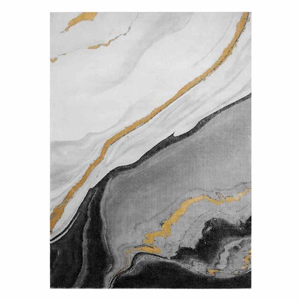 RUG/LU/ESTEMA/MARBLE/BLACK+GOLD/80x150 zdjęcie 1