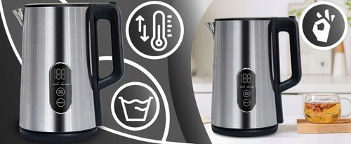 Czajnik elektryczny RETOO ER1243 1800 W 1,8 l srebrny/szary na Arena.pl