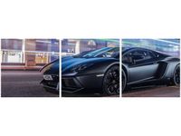 70 90CM OBRAZ 3 ELEM MATOWO CZARNY AVENTADOR BEN ŚCIENNY DRUK PŁÓTNO