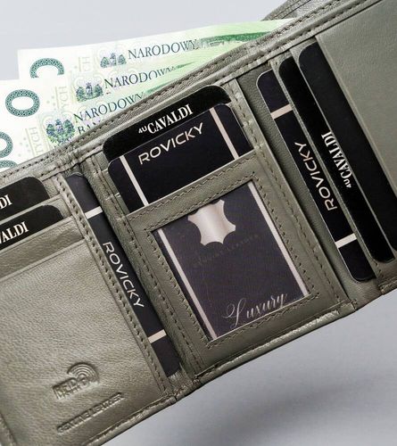 mały, poziomy portfel damski ze skóry naturalnej na zatrzask - 4u cavaldi na Arena.pl