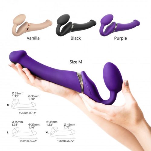 VIBRATING STRAP-ON - L - PURPLE na Arena.pl