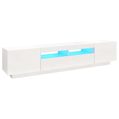 Szafka pod TV z oświetleniem LED, biała, 200x35x40 cm na Arena.pl