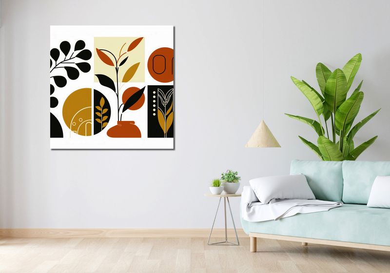 Obraz 100x100cm Kolaż Botaniczny zdjęcie 2