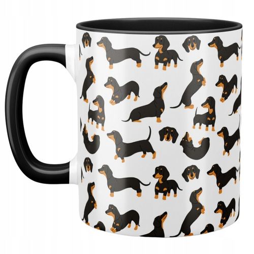 Kubek PREMIUM dla Miłośników Psów Jamników Jamnik Jamniczki II czarny na Arena.pl