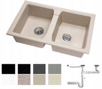 ZLEW ZLEWOZMYWAK GRANIT 8 kolorów 77x48 + SYFON