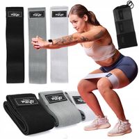 3x Materiałowe Gumy Oporowe do Ćwiczeń na Pośladki Uda Zestaw Taśm Hip