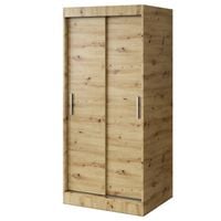 Szafa Przesuwna 90cm GOLD Dąb Artisan Garderoba 2 wnętrza