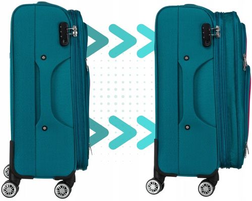 Walizka miękka na 4 kółkach ŚREDNIA pojemna solidna bagaż PETERSON na Arena.pl