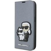 Karl Lagerfeld KLBKP14LSANKCPG iPhone 14 Pro 6.1" bookcase srebrny/silver