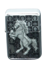 Srebrna Zapalniczka Benzynowa ze Srebrnym Koniem Gentelo