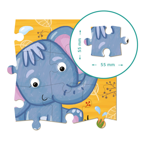 Puzzle Edukacyjne Dodo 16 Elementów Słonik Dla Dzieci 300162 na Arena.pl