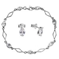 SREBRNY KOMPLET ŁEZKI CYRKONIE SREBRO PRÓBY 925 KROPLE