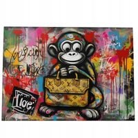 2 x Obraz 70x50 motywacyjny love małpa pop art wallart