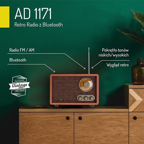 AD 1171 Retro Radio z Bluetooth zdjęcie 4