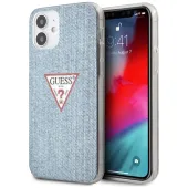 Etui Guess Jeans Collection na iPhone 12 mini - niebieskie