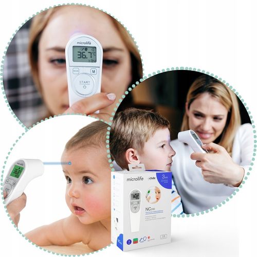 Termometr Bezdotykowy LED Elektroniczny Dokładny Cyfrowy 3sek Microlife na Arena.pl