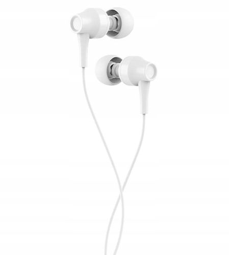 VIDVIE Przewodowe Słuchawki Wbudowany Mikrofon Przyciski 3.5mm BIAŁE na Arena.pl