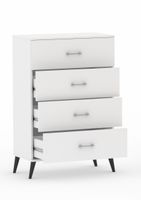 Komoda POLA 4N Biała - 4 szerokości. Pojemna komoda na nóżkach