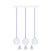 LAMPA WISZĄCA LINEA 3 x 12cm BIAŁA + CHROM + 3GU10