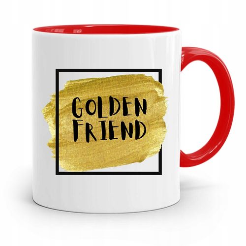 Kubek Czerwony Dla Przyjaciela Golden Friend Z Nadrukiem Ze Zdjęciem na Arena.pl