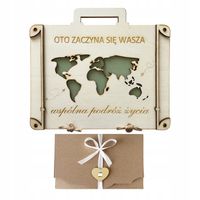 DREWNIANE PUDEŁKO NA PIENIĄDZE ŚLUB PAMIĄTKA ŚLUBU WALIZKA NA PREZENT