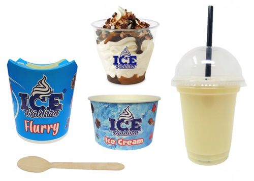 Kubki do lodów flurry, składane papierowe 200szt. na Arena.pl