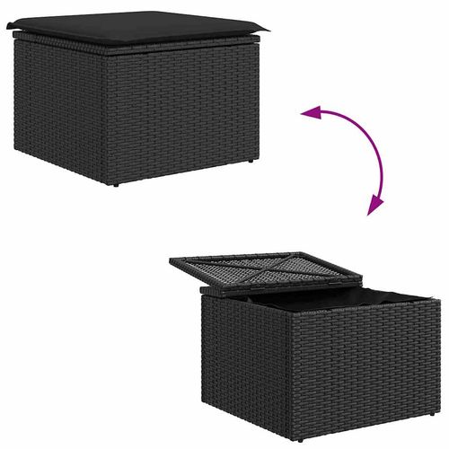 Zestaw Sof na Ogród 9 pcs Czarny Polirattan na Arena.pl