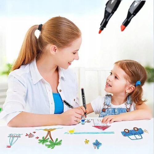 MARKERY ALKOHOLOWE 80 SZTUK PISAKI DWUSTRONNE MAZAKI FLAMASTRY + ETUI TORBA na Arena.pl