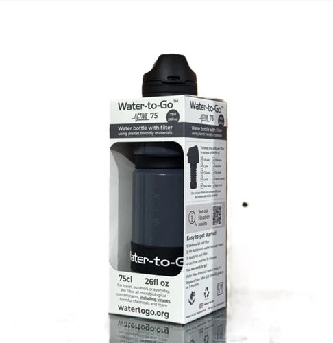Bidon z filtrem do wody, butelka fitrująca Water-to-Go Active 750 ml, czarn na Arena.pl