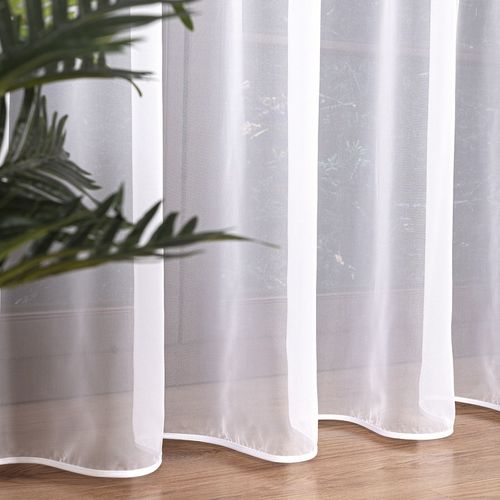 FIRANA GOTOWA BIAŁA WOAL Z LAMÓWKA NA TAŚMIE DO SALONU SYPIALNI 400x250 cm na Arena.pl