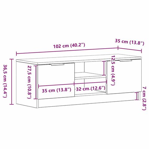 Szafka pod telewizor Czarny 102 x 35 x 36.5 cm na Arena.pl