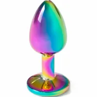 secret play rainbow metalowy wtyk intymny mały 7 cm dekoracyjny kryształ