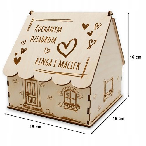 SŁODKA CHATKA PREZENT DLA NA DZIEŃ BABCI I DZIADKA domek na cukierki GRAWER na Arena.pl