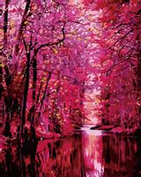 Malowanie po numerach – Kwitnące drzewa - 40x50 rama