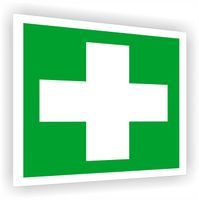 Tabliczka ewakuacyjna z nadrukiem 10x10 Pierwsza pomoc medyczna